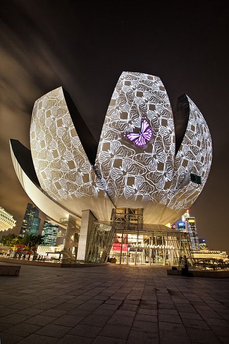 ArtScience Museum lah namanya. Sebuah tempat hiburan yang terletak di daerah Marina Bay Sands, Singapore. Memiliki bentuk bangunan yang unik seperti buga lotus yang di desain oleh arsitek ternama, Moshe Safdie. 